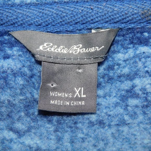 Eddie Bauer Womens XL Blue Striped Full Zip Fleece - Picture 2 of 8
